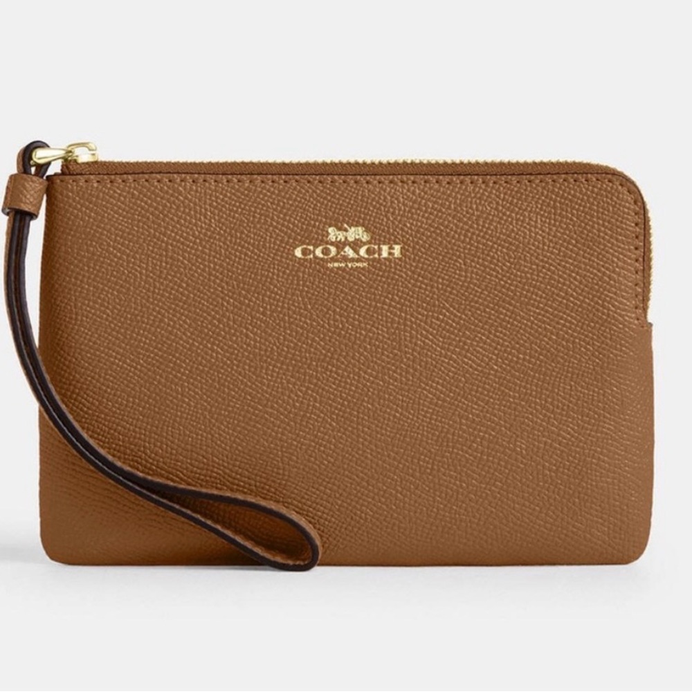 ‘Coach’ Camel / Brown Wristlet